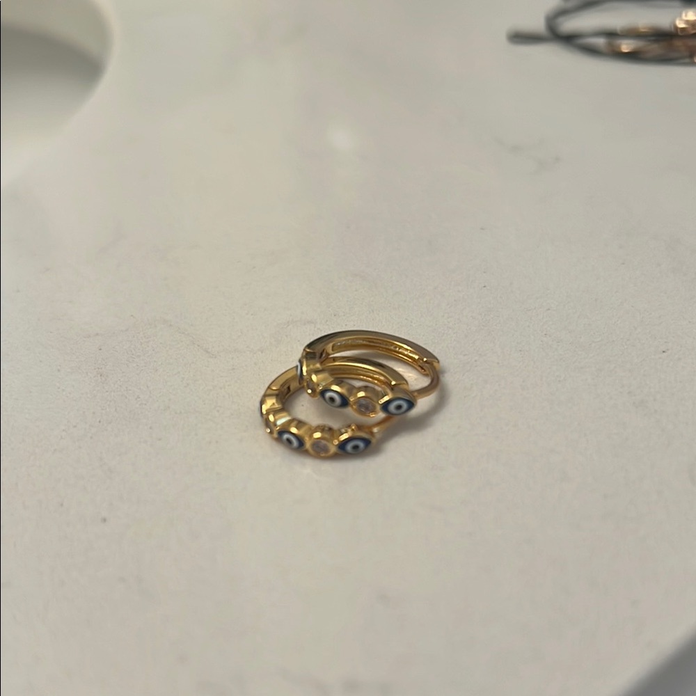 Gold Evil Eye Earrings